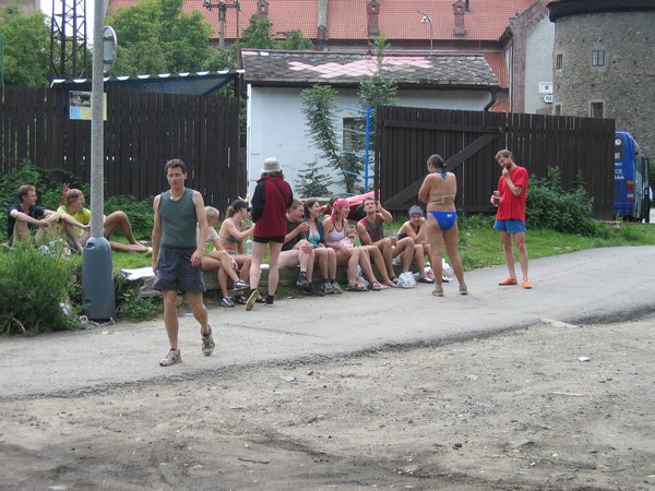 Obědová přestávka na konci Českého Krumlova